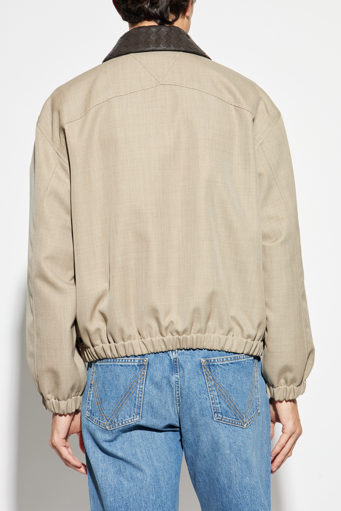 Bottega Veneta Wool jacket with leather collar | Men's | Vitkac